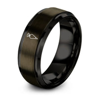 gunmetal & black tungsten piping bag ring