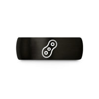 cool presents for him – black tungsten roller chain link wedding band