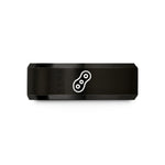 unique him present ideas – black tungsten roller chain link wedding band