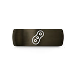 trendy presents for him – gunmetal & black tungsten roller chain link wedding band