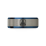 best presents for guys – blue & grey tungsten sailboat stamp wedding band