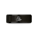 unique presents for him – black tungsten violinist bowing wedding band