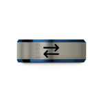 birthday presents for moms – blue & gray tungsten equilibrium arrows wedding band