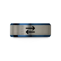 birthday presents for moms – blue & gray tungsten equilibrium arrows wedding band