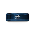 best presents for parents – blue tungsten equilibrium arrows wedding band