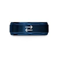 best presents for parents – blue tungsten equilibrium arrows wedding band