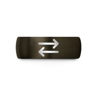 unique presents for mom – gunmetal & blue tungsten equilibrium arrows wedding band