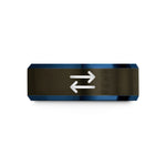 best presents for parents – gunmetal & blue tungsten equilibrium arrows wedding band