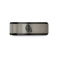 thoughtful present ideas mom – black & blue & gray tungsten handheld compass rope wedding band