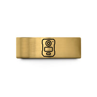 custom rings for couples – gold tungsten camera wedding band