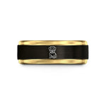 romantic present ideas spouse – black & gold tungsten french bulldog halo wedding band