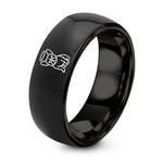 Gift Ideas Wife Birthday – black tungsten french bulldog halo ring