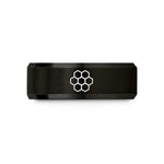 romantic presents for couples – black tungsten honeycomb grid hexagons wedding band
