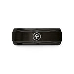 anniversary presents for wife – black tungsten up bow mark wedding band