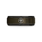 romantic presents for her – gunmetal & black tungsten up bow mark wedding band