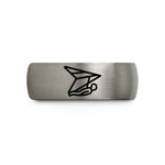 birthday present sets men – blue & silver tungsten hang glider wedding band