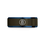 unique birthday present men – gunmetal & blue tungsten jersey 8 wedding band