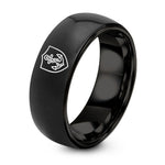 Gift Sets for Birthday – black tungsten shield anchor rope ring