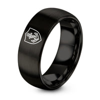 Gift Sets for Birthday – black tungsten shield anchor rope ring