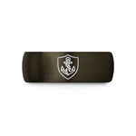 unique birthday present ideas – gunmetal & black tungsten shield anchor rope wedding band