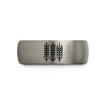 personalized birthday presents – rose gold & gray tungsten wheat sprigs wedding band