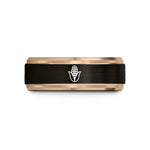 unique Christmas presents couples – black & rose gold tungsten corn ear wedding band