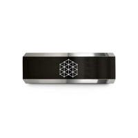 best holiday present sets – black & gray tungsten isometric dot grid wedding band