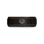 matching bands for couples – black & rose gold tungsten friends heart wedding band