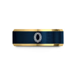 matching rings for couples – gold & blue tungsten lei garland wedding band