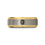 matching rings for couples – gold & grey tungsten lei garland wedding band