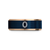 unique presents for couples – rose gold & blue tungsten lei garland wedding band