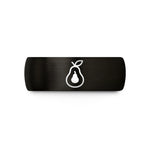 personalized presents for couples – black & rose gold tungsten pear wedding band