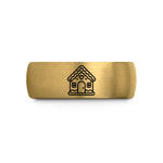 matching bands for pairs – gold & gray tungsten gingerbread house wedding band