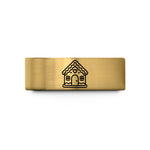 rings for happy pairs – gold tungsten gingerbread house wedding band