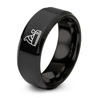 custom rings for partners – black tungsten handheld planer ring