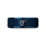 unique presents for mom – black & blue tungsten astronaut flag wedding band