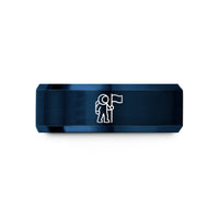 unique presents for mom – black & blue tungsten astronaut flag wedding band