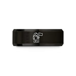 best presents for parents – black tungsten astronaut flag wedding band