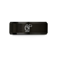 best presents for parents – black tungsten astronaut flag wedding band
