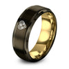 Love Knot – Tungsten Wedding Band, 8 mm, Gold, Gunmetal Comfort-Fit Women