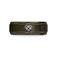 ladies tungsten wedding bands – gunmetal & gold tungsten love knot wedding band