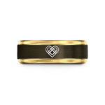 custom rings for women – gunmetal & gold tungsten love knot wedding band