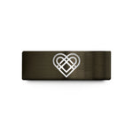 ladies tungsten wedding bands – gunmetal & rose gold tungsten love knot wedding band
