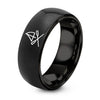 Oars Sail Icon – Tungsten Wedding Band, 8 mm, Black Comfort-Fit Unisex