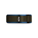 unique presents for mom – gunmetal & blue tungsten syringe wedding band