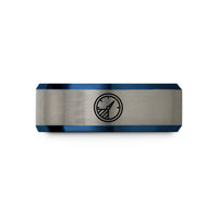 special presents for women – blue & grey tungsten airspeed indicator wedding band