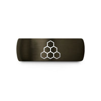 thoughtful presents for her – gunmetal & black tungsten classic honeycomb wedding band