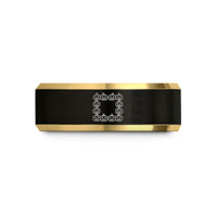 rings with inside engraving – black & gold tungsten lantern border wedding band