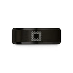 tungsten comfort-fit rings – black tungsten lantern border wedding band