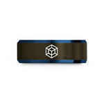 presents for mom – gunmetal & blue tungsten cube hexahedron wedding band